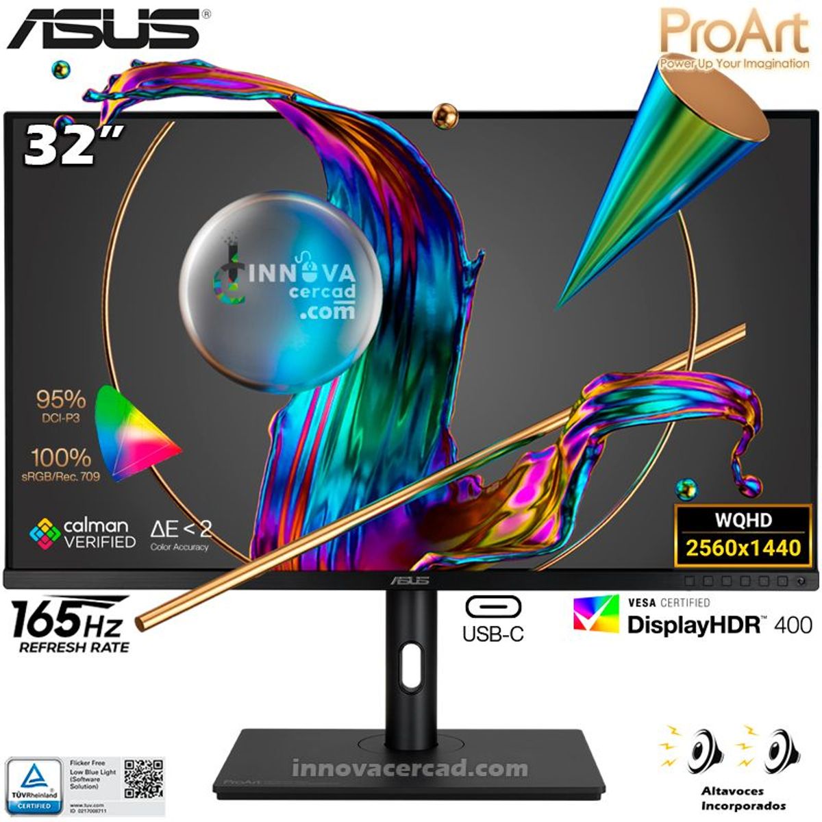 ASUS - MONITOR ASUS PROART DISPLAY 32 IPS PA328CGV WQHD 2K 165HZ USB-C.