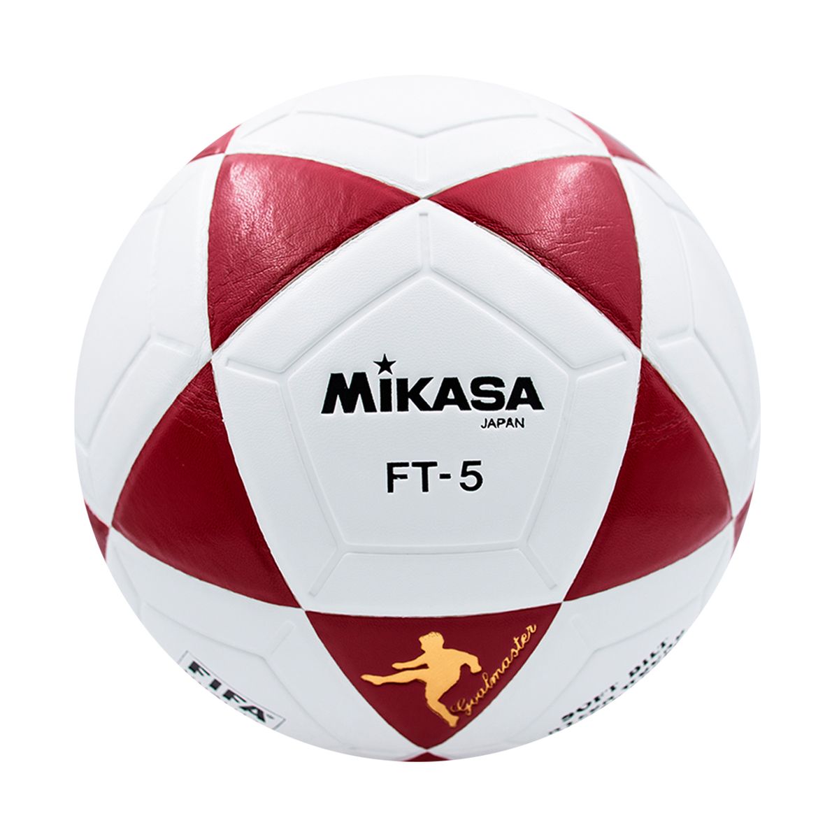 MIKASA - PELOTA PARA FÚTBOL MIKASA FT-5 CUERO FIFA 5  BLANCO/ROJO