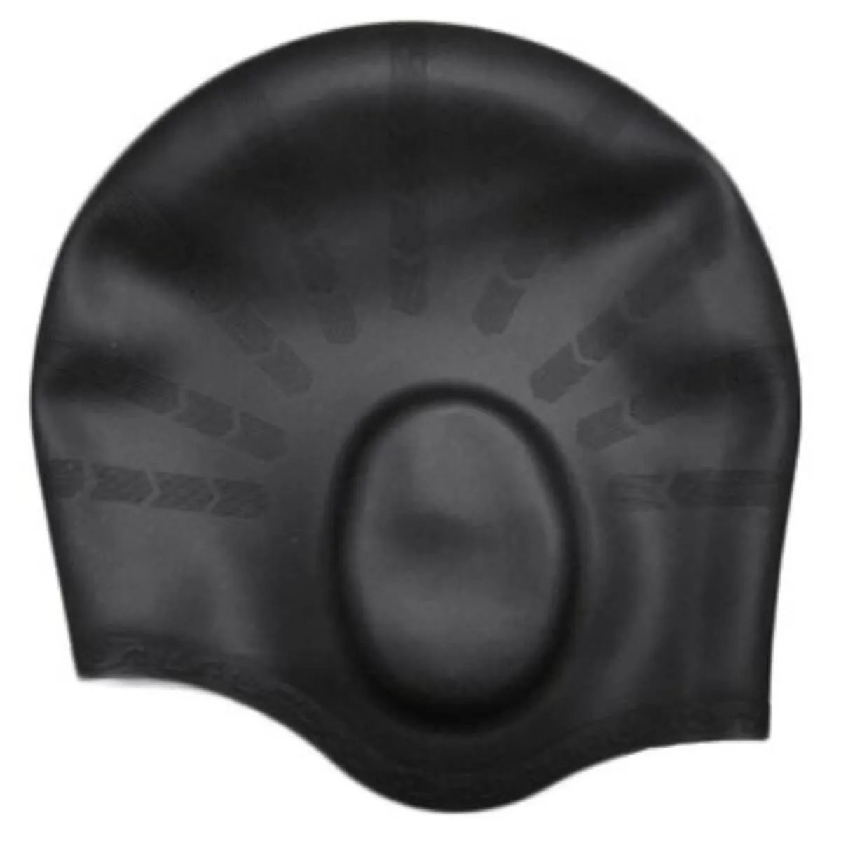 GENERICO - Gorro de Natación de Silicona con Orejeras Negro