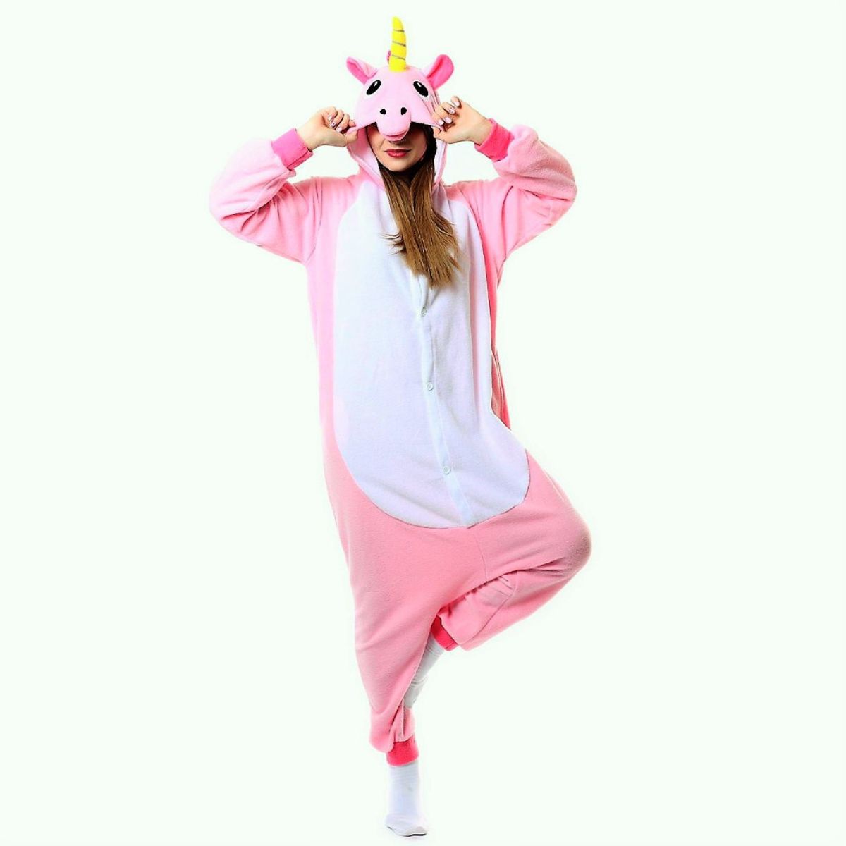 GENERICO - Pijama Importada de Unicornio Rosado Onesie
