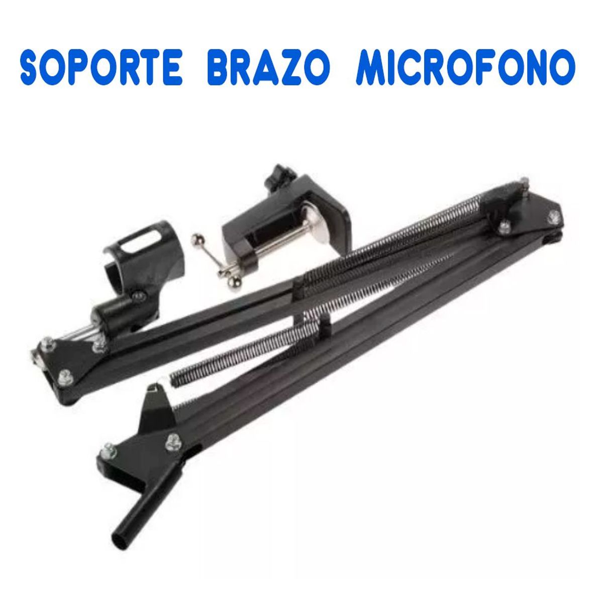 GENERICO - Soporte Brazo Para Micrófono Giratorio 360° con Base Ajustable a Mesa