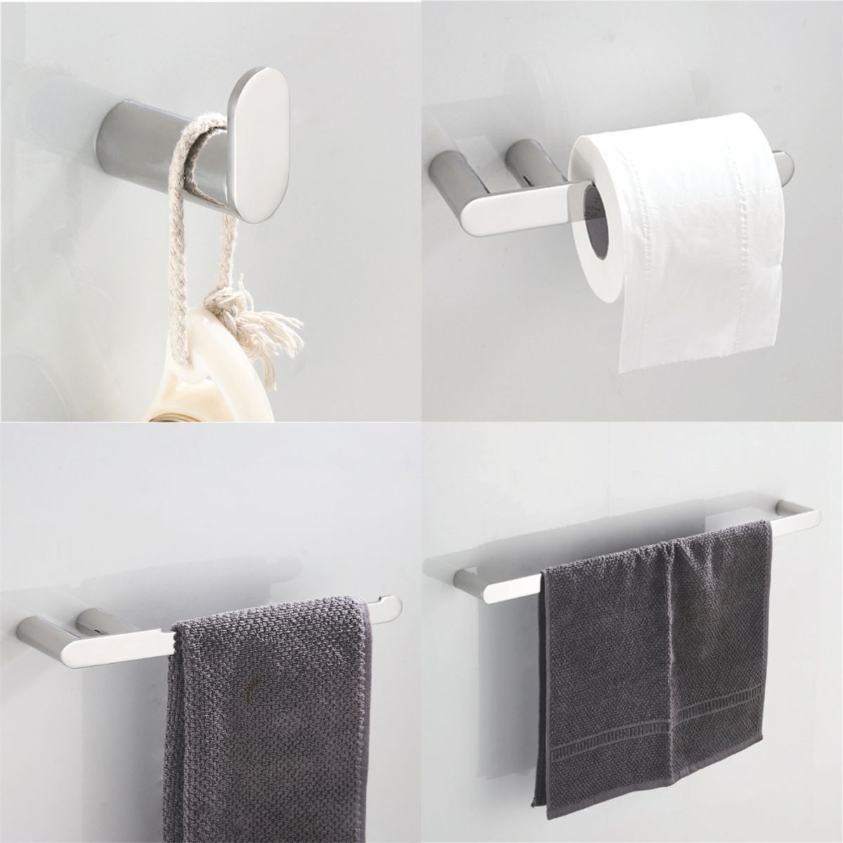 GENERICO - Set de accesorios para baño 4 piezas modelo Premium