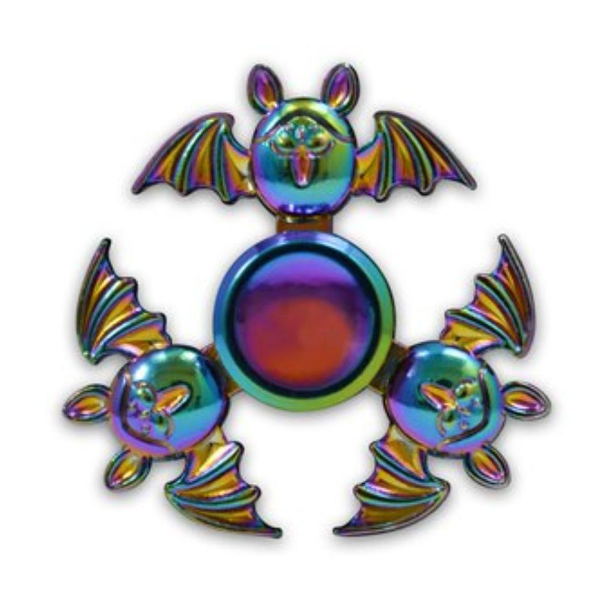 GENERICO - Spinner Hand Fidget Tornasol Murcielago Anti Estrés Metal
