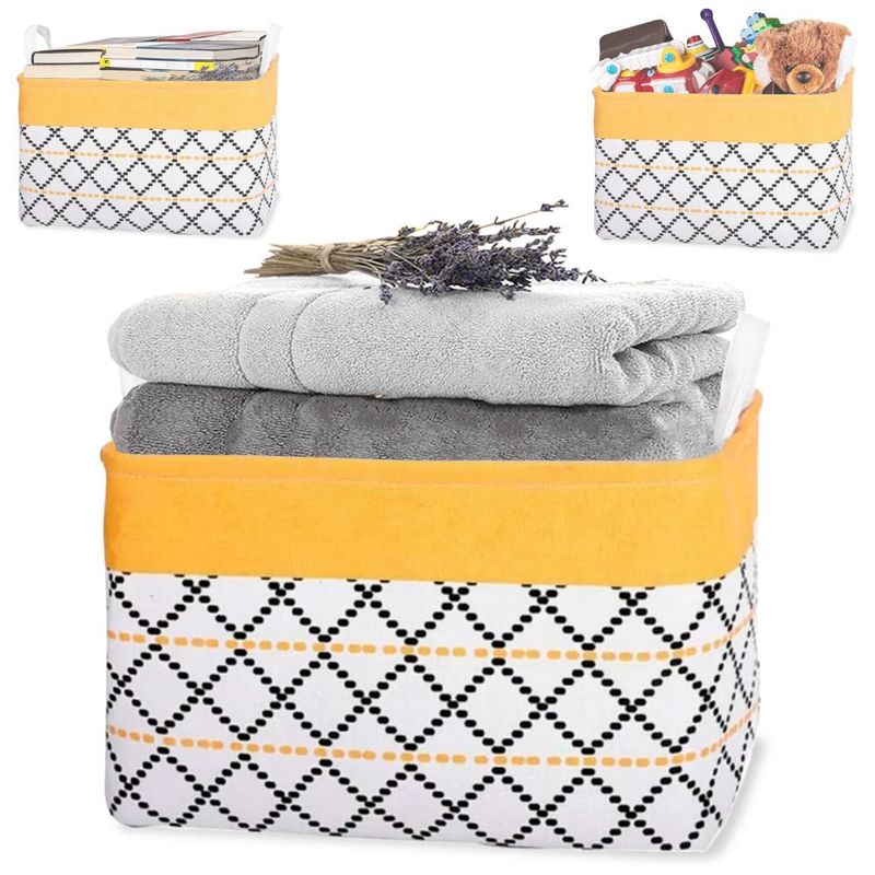 MINARI - Cesta Organizador de Almacenamiento Plegable Dormitorio Lavandería Amarillo 181C