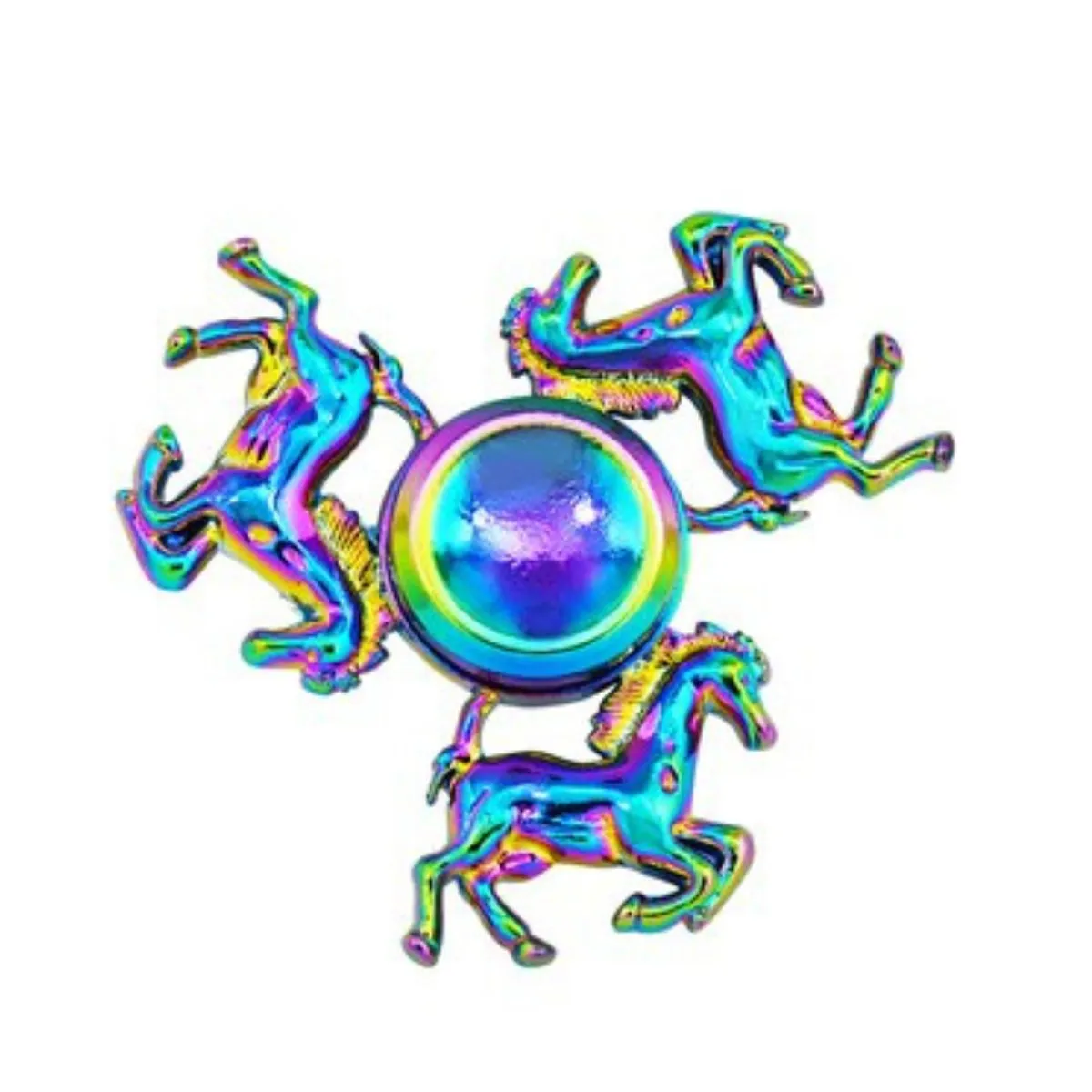 GENERICO - Spinner Hand Fidget Tornasol Caballos Anti Estrés Metal