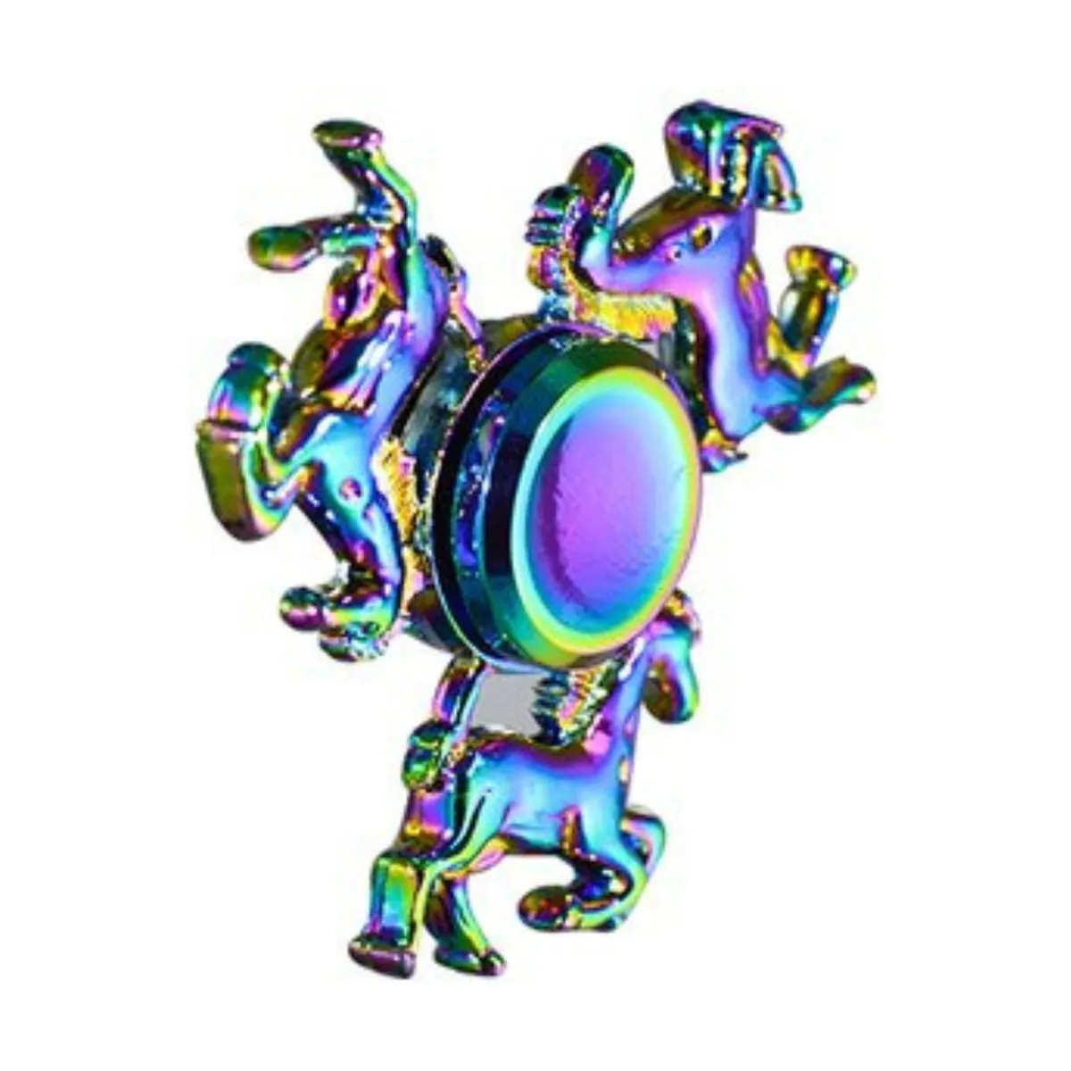 GENERICO - Spinner Hand Fidget Tornasol Caballos Anti Estrés Metal