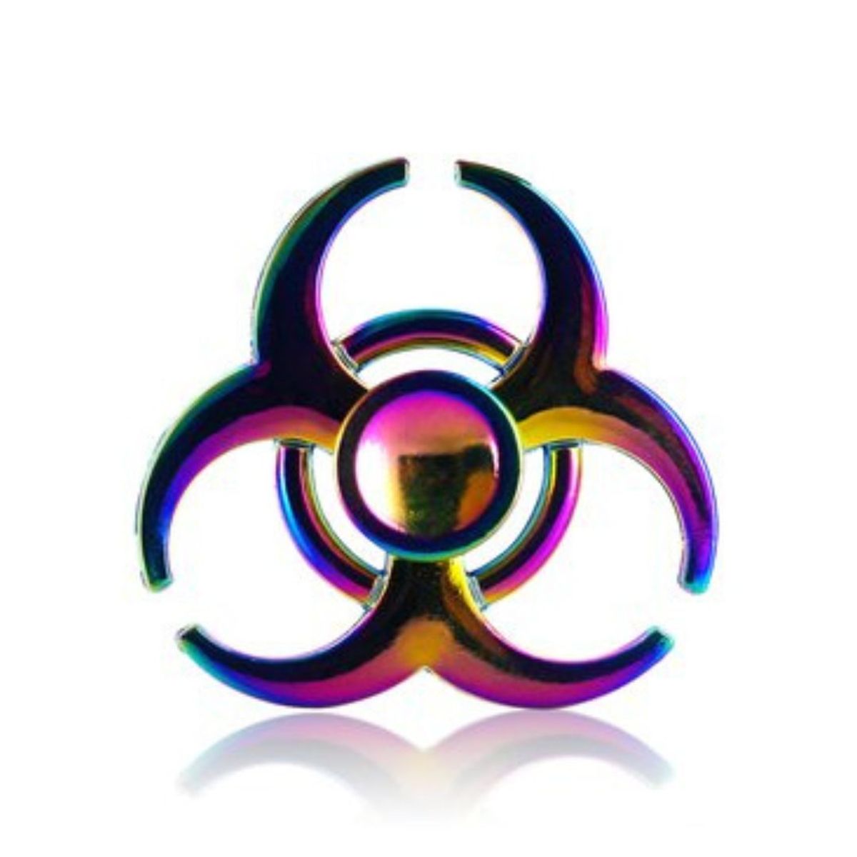 GENERICO - Spinner Hand Fidget Tornasol Biohazard Anti Estrés Metal