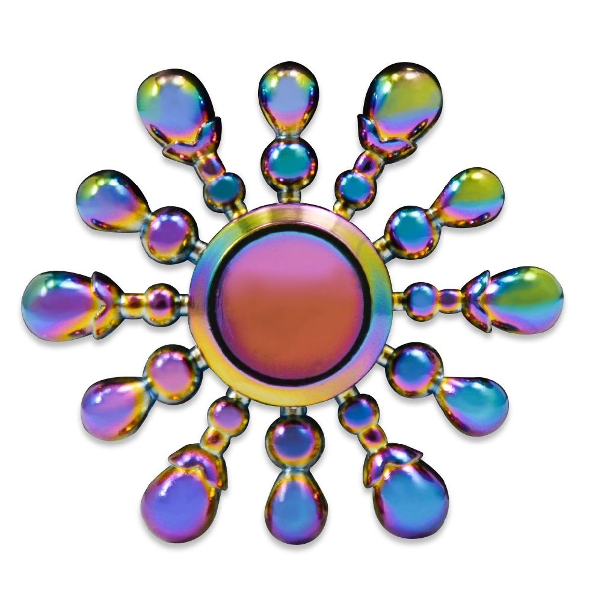 GENERICO - Spinner Hand Fidget Tornasol Bastones Anti Estrés Metal