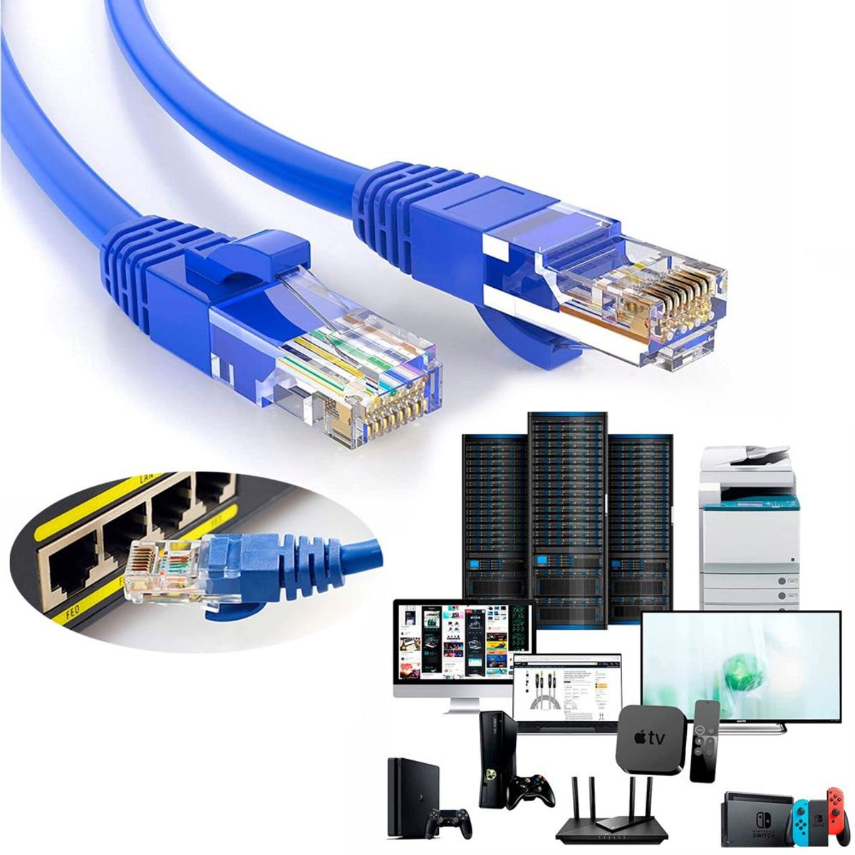 TRAUTECH - Cable de Red Cat 6E 15 Metros TRAUTECH Pach cord UTP RJ45 testeado