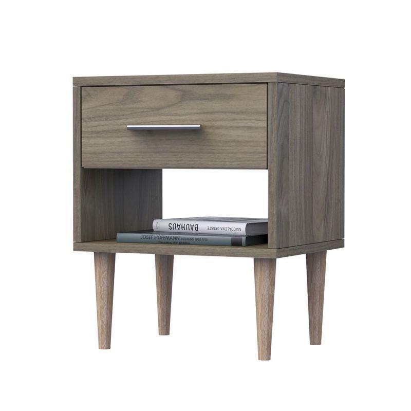 MOVENDA - Mesa de Noche Altea con 1 Cajon y Patas de Madera Movenda Gales