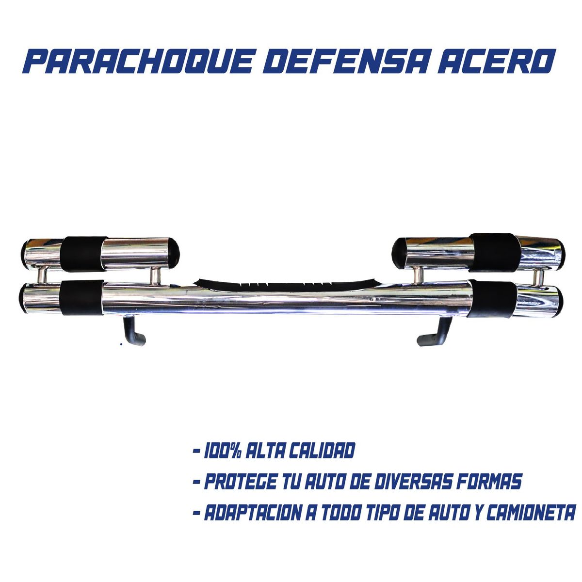 GENERICO - PARACHOQUE DEFENSA SOPORTE POSTERIOR ACERO AUTO CAMIONETA
