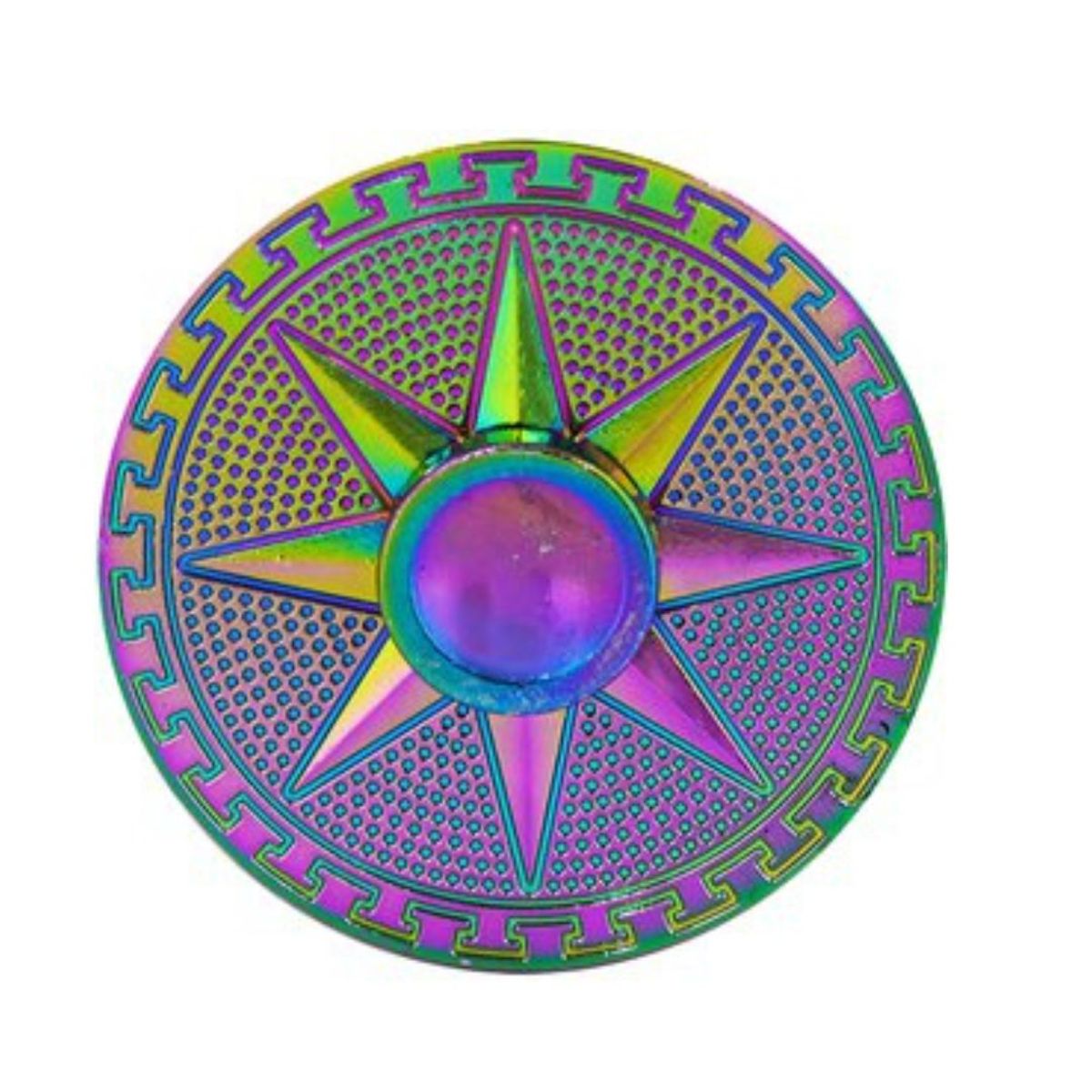 GENERICO - Spinner Hand Fidget Tornasol Escudo Anti Estrés Metal