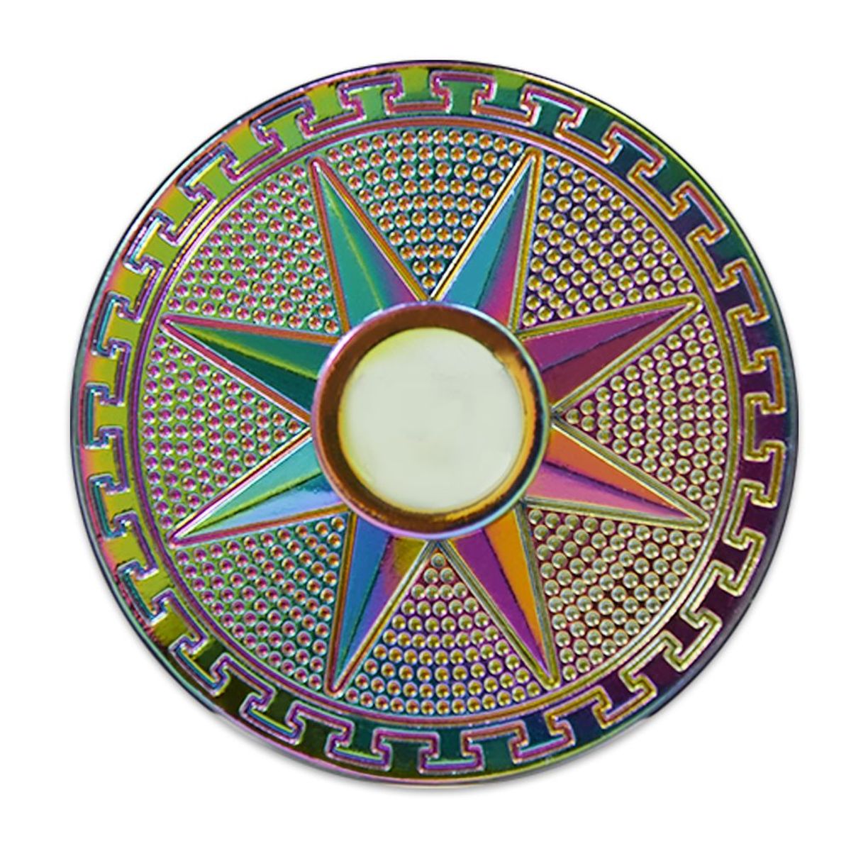 GENERICO - Spinner Hand Fidget Tornasol Escudo Anti Estrés Metal