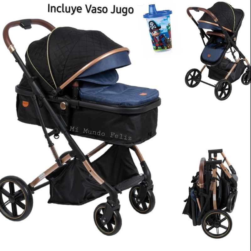 BABY HAPPY - Coche para Bebe Mois  Reversible Aluminio Blue
