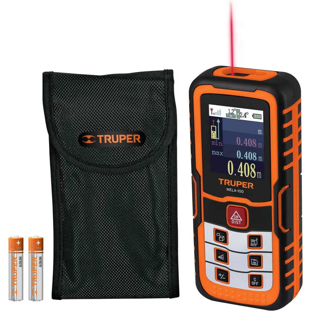TRUPER - KIT Medidor de distancia laser 100 m, nivel laser.