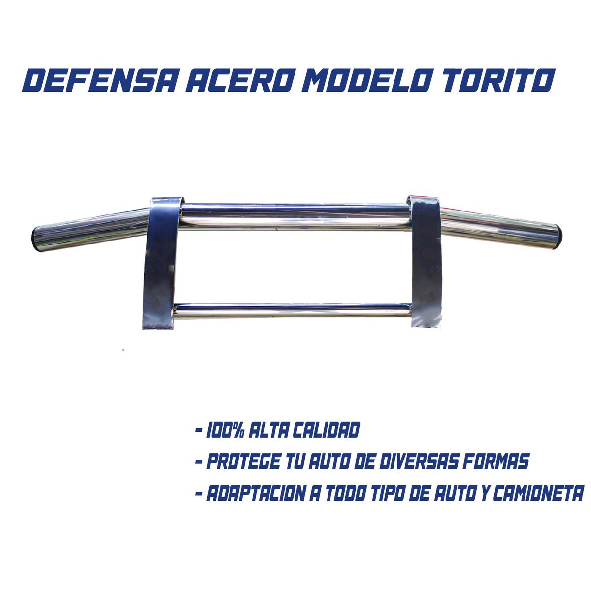 GENERICO - PARACHOQUE DEFENSA  DELANTERO ACERO MODELO TORITO UNIVERSAL