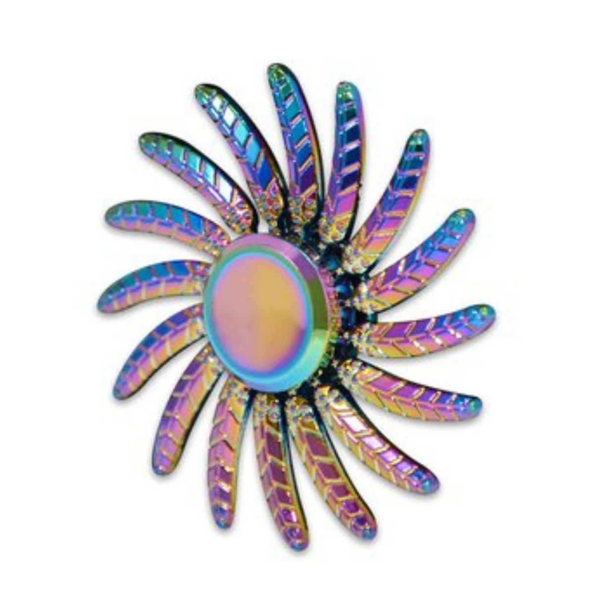 GENERICO - Spinner Hand Fidget Tornasol Feathers Anti Estrés Metal