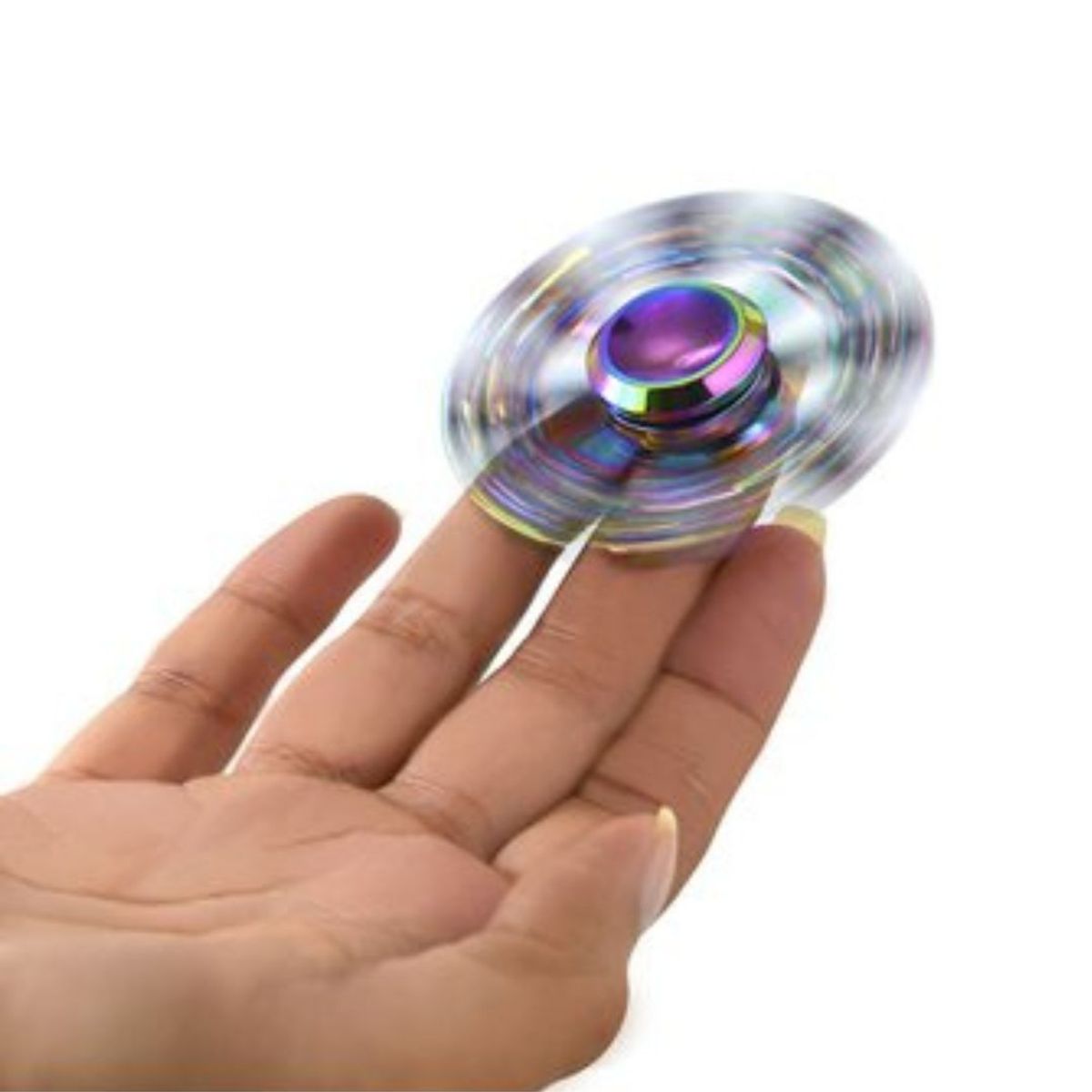 GENERICO - Spinner Hand Fidget Tornasol Feathers Anti Estrés Metal