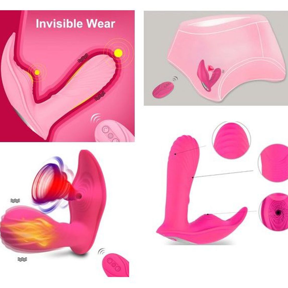 GENERICO - Vibrador rosado con control remoto de 10 Velocidades