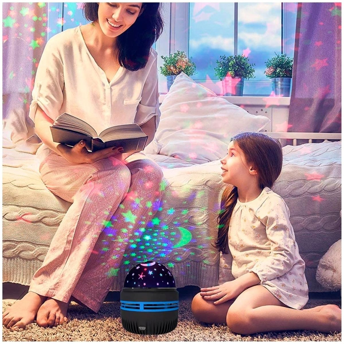 MINARI - Lámpara Proyector de Estrellas Luces y Luna para Niños L39