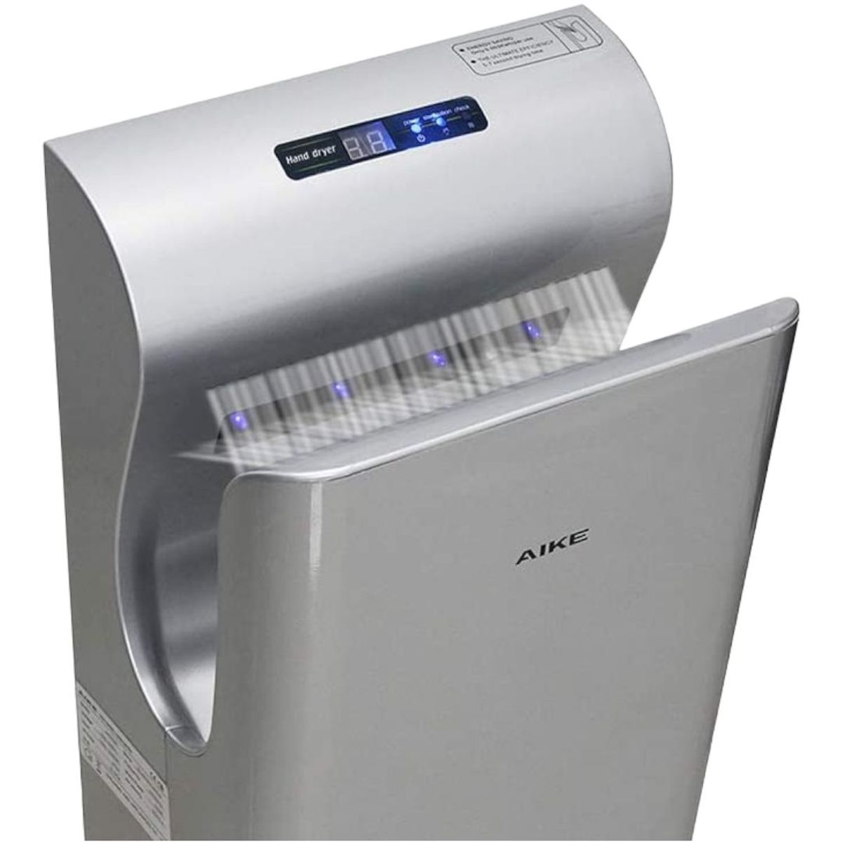 GENERICO - Moderno secador de manos vertical Dual Jet 2.0 Filtro UV Silver