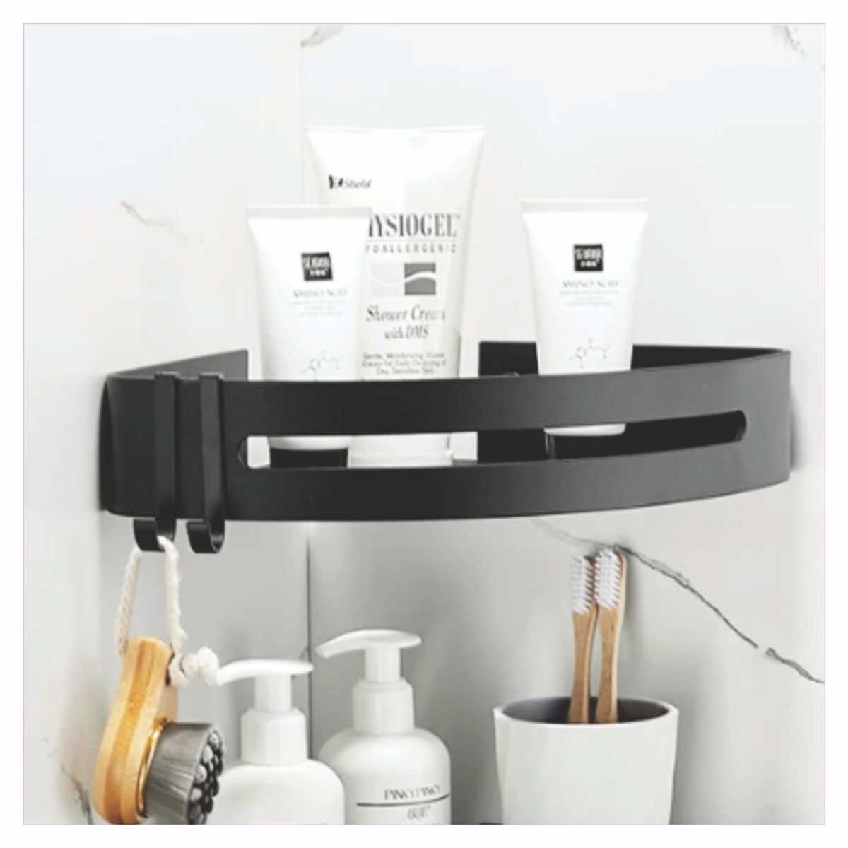 GENERICO - Repisa esquinero organizador para baño de acero inoxidable