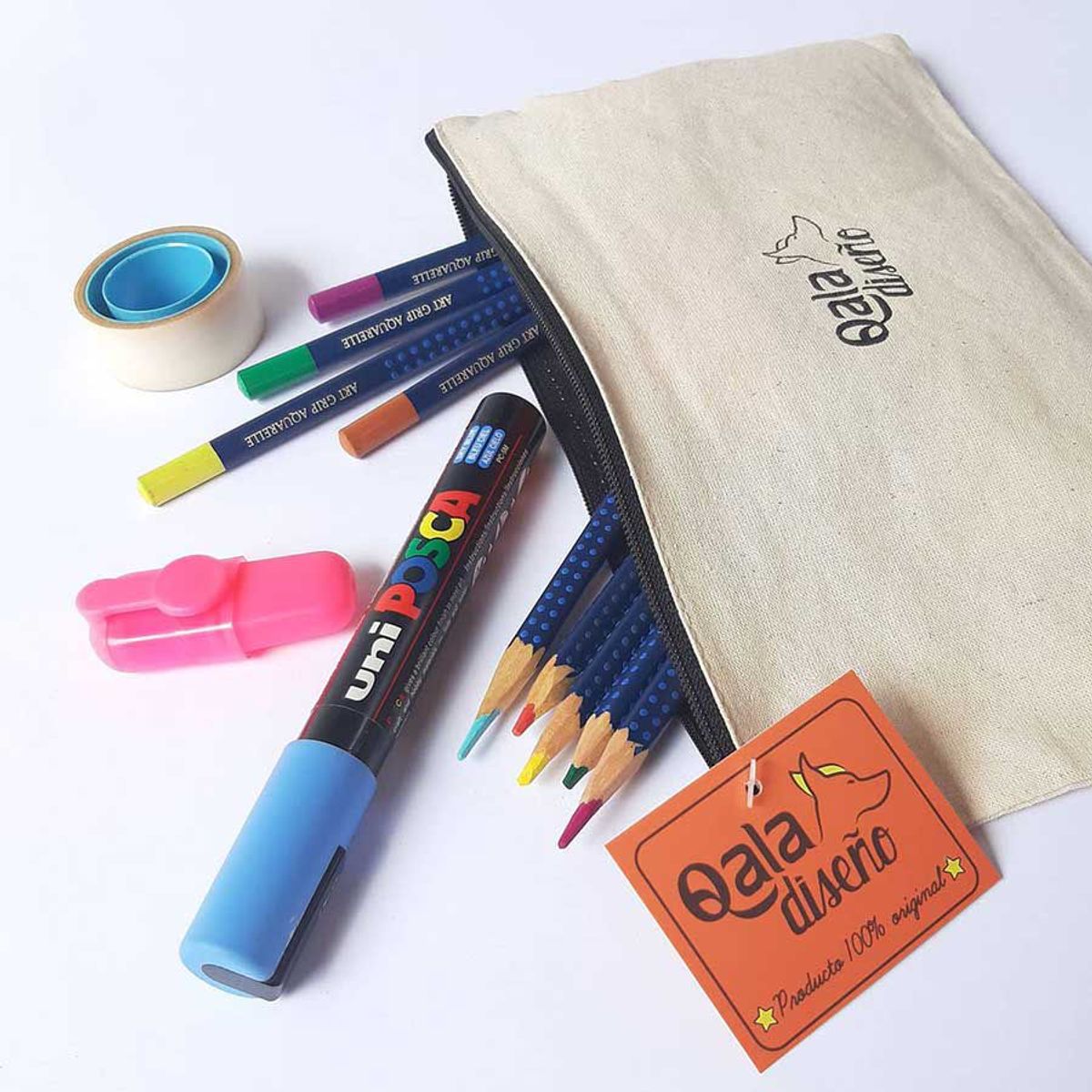 QALA DISEÑO - Cartuchera Bordada - Qala Diseño - Perro Schnauzer