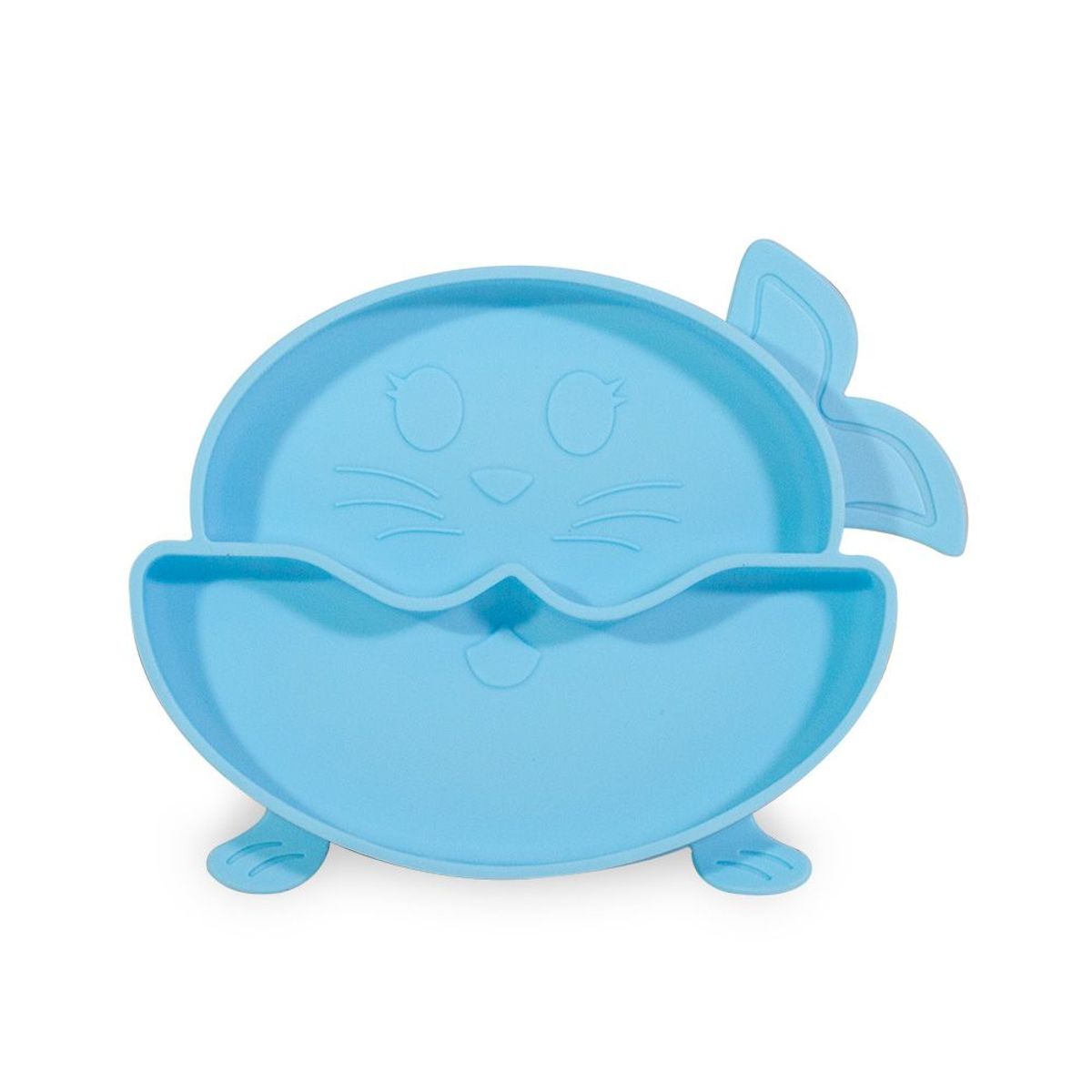 GENERICO - Plato con 2 divisiones en forma de pez - Celeste