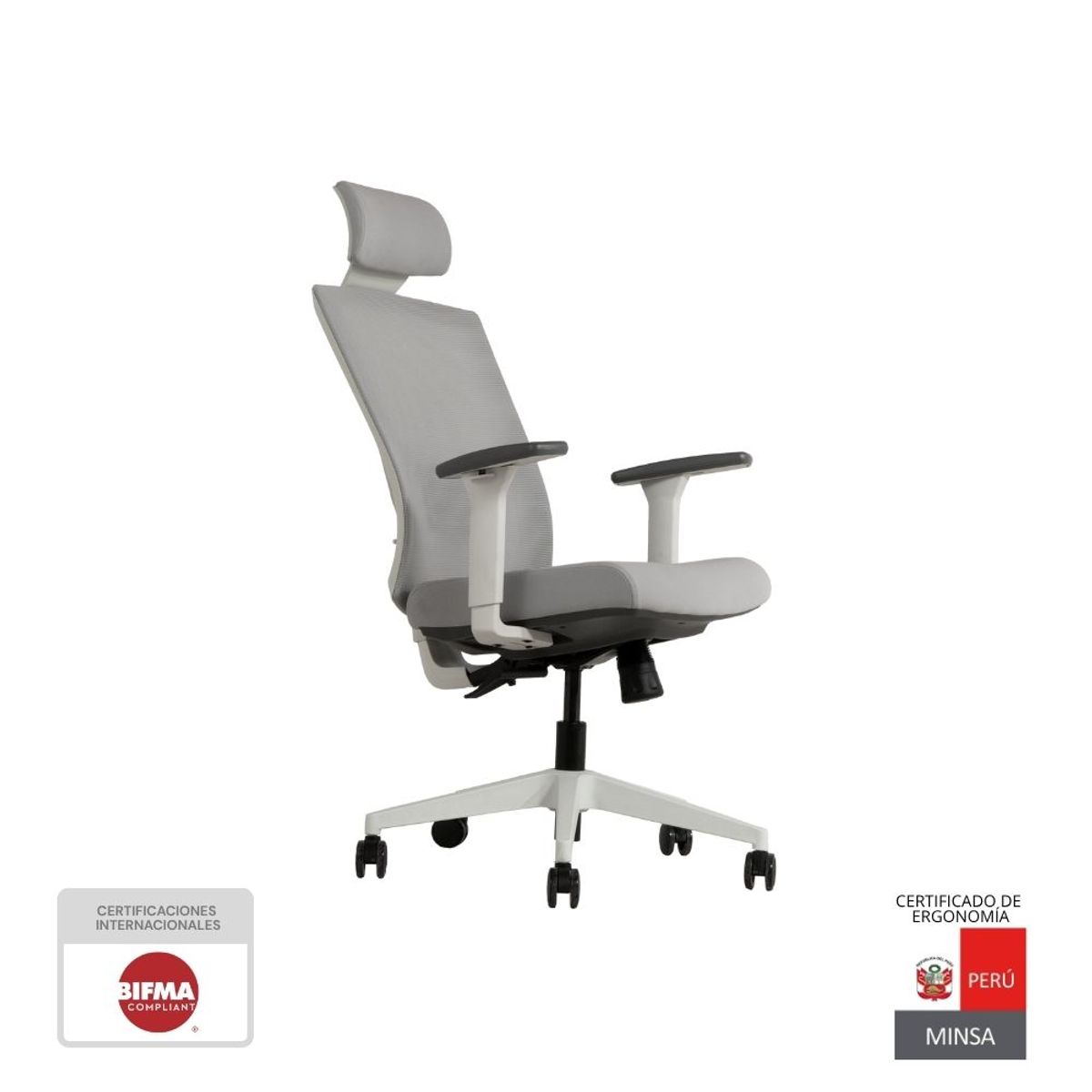 NIHM - Silla De Oficina Ergonómica Giratoria Gerencial Nihmo 2 White
