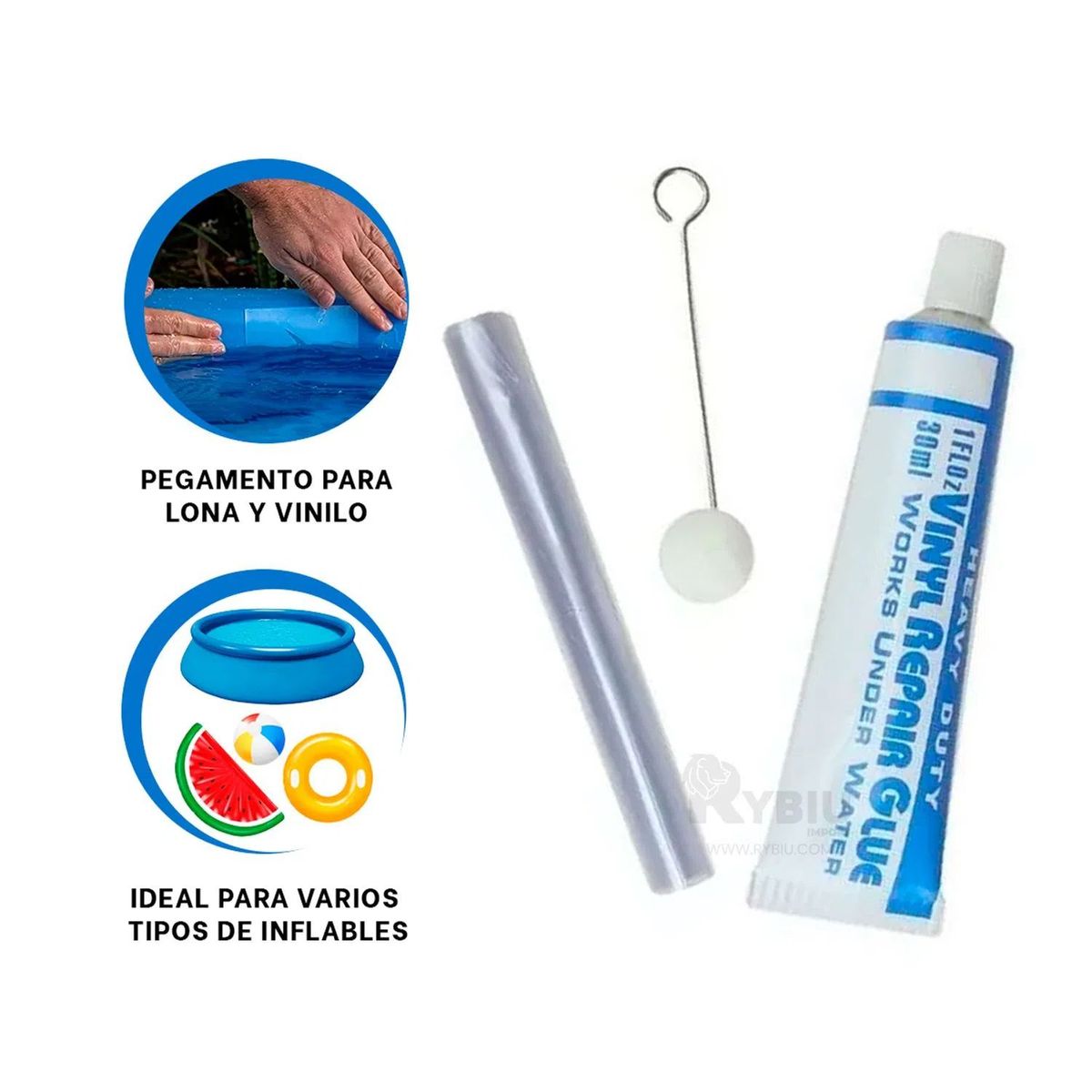GENERICO - Parche de reparación para piscina y todo inflables de pvc