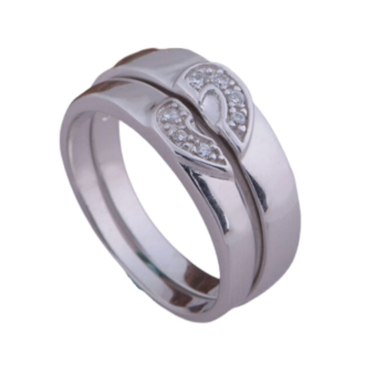 GENERICO - Anillo de Matrimonio Alianzas Corazón Mujer Bañado Plata S925 Genieka