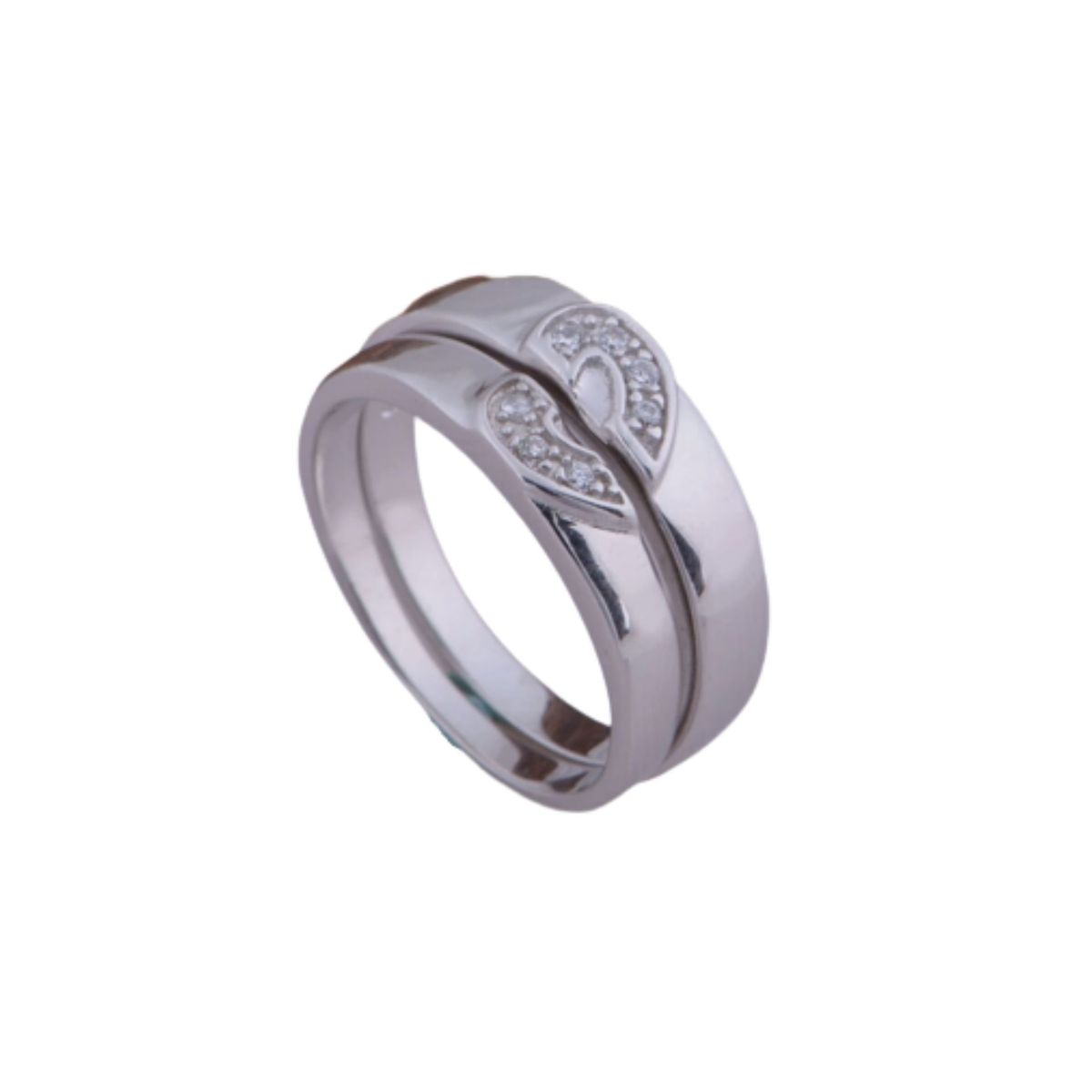 GENERICO - Anillo de Matrimonio Alianzas Corazon Hombre Bañado Plata S925 Genieka