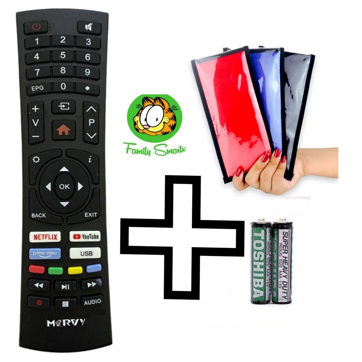 GENERICO - Control Remoto Generico paraTv Smart Miray  + Funda