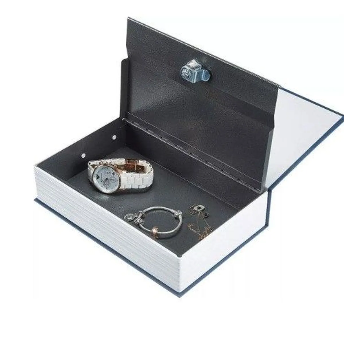 GENERICO - Caja Fuerte Seguridad Jumbo Libro Oculto Con 2 Llaves Azul Genérico Compacto