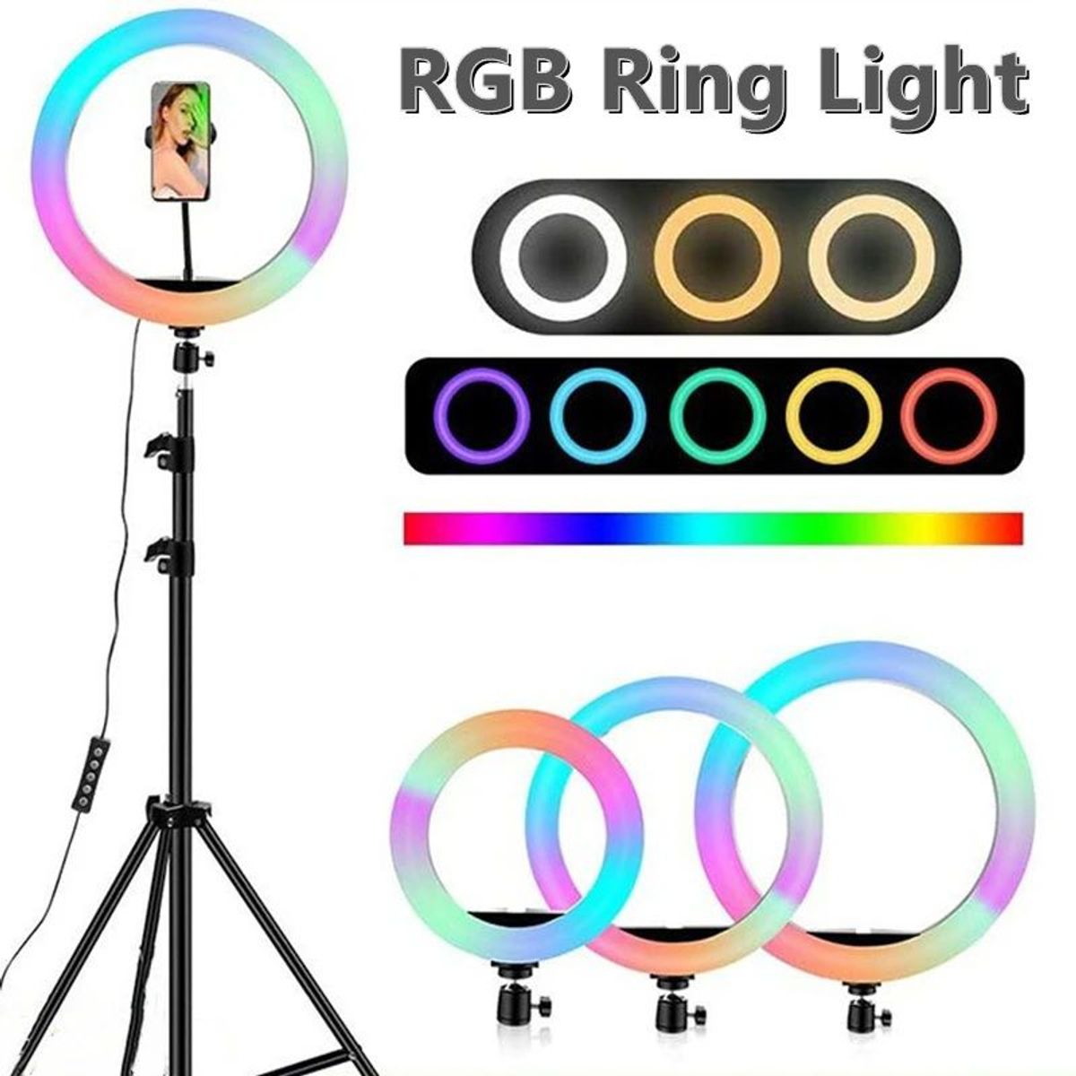OEM - Anillo de luz LED para selfi de 30 cm RGB
