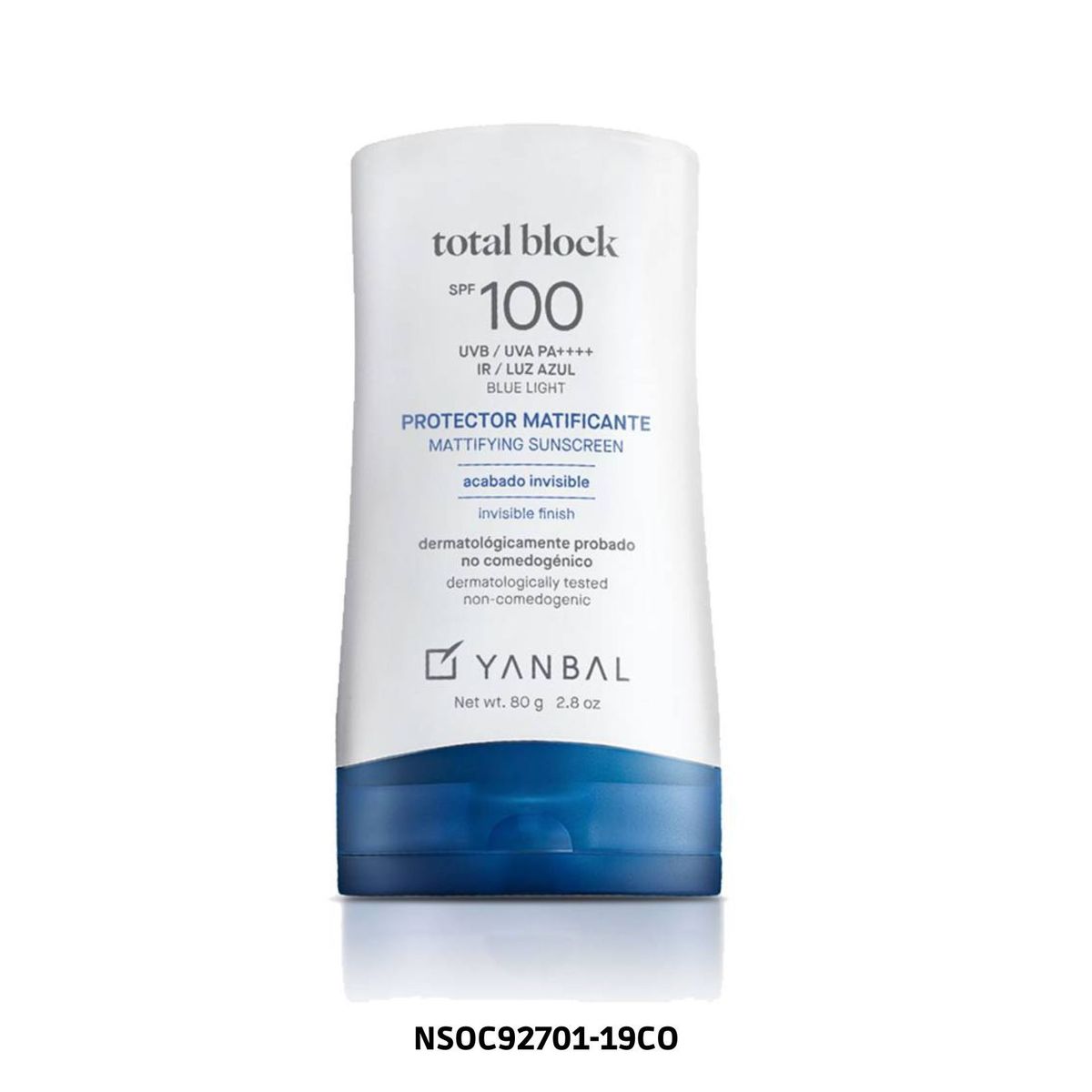 YANBAL - Protector Solar Total Block Matificante SPF 100 80g