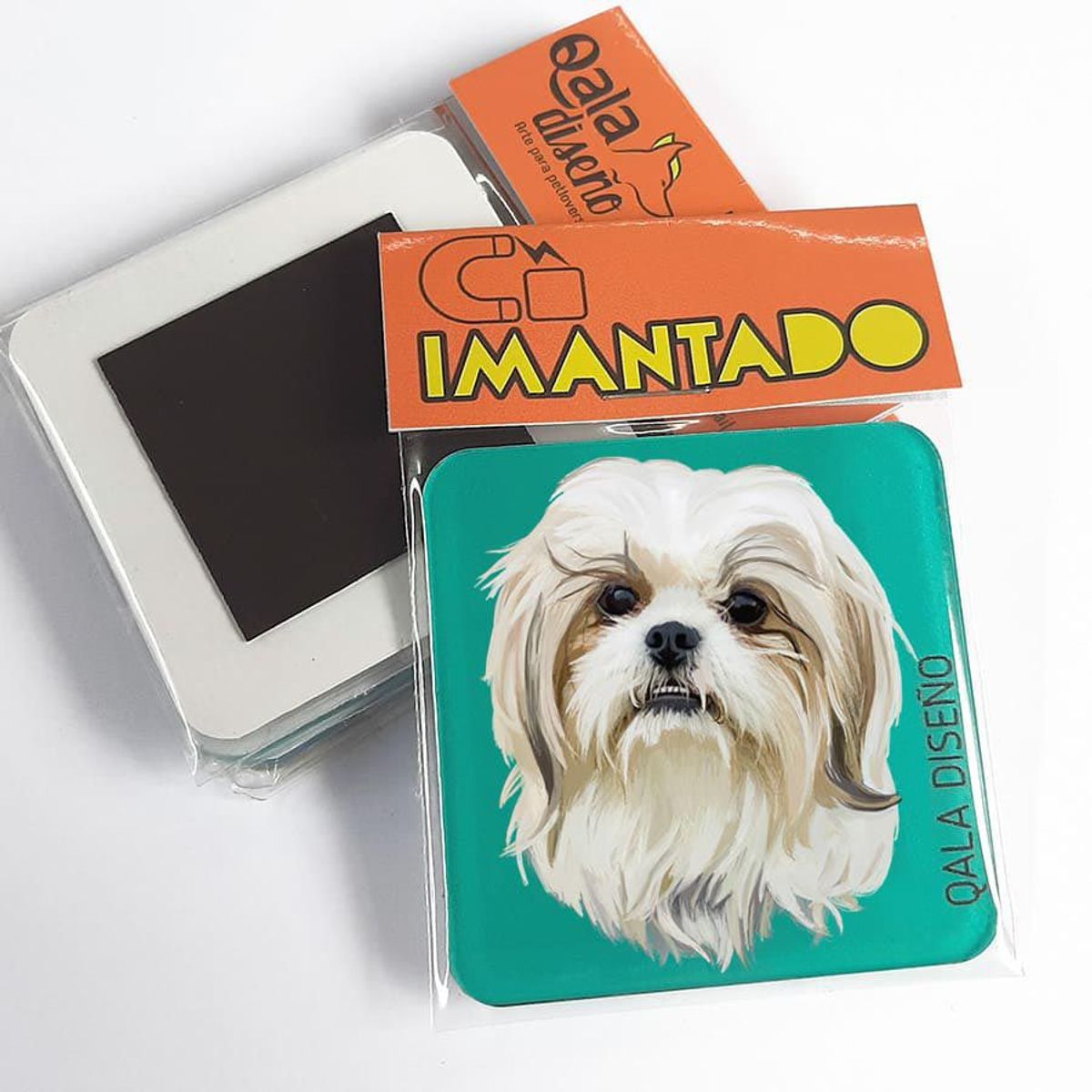 QALA DISEÑO - Imantado de Acrílico - Qala Diseño - Perro Shih Tzu 2 - Magneto 6x6