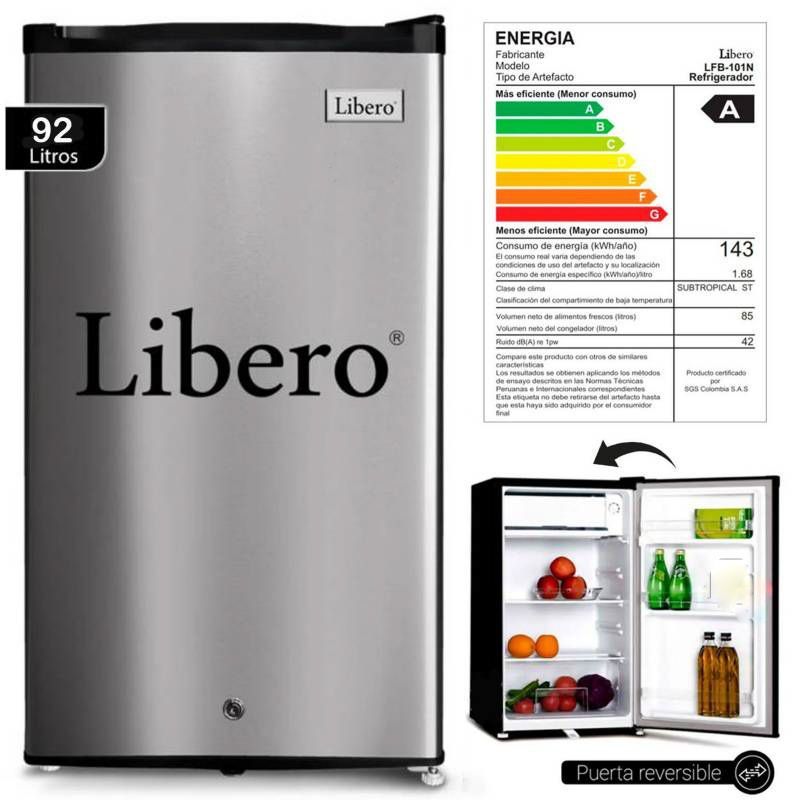 LIBERO - Frigobar Libero Style LFB-101S Inox 92 Litros