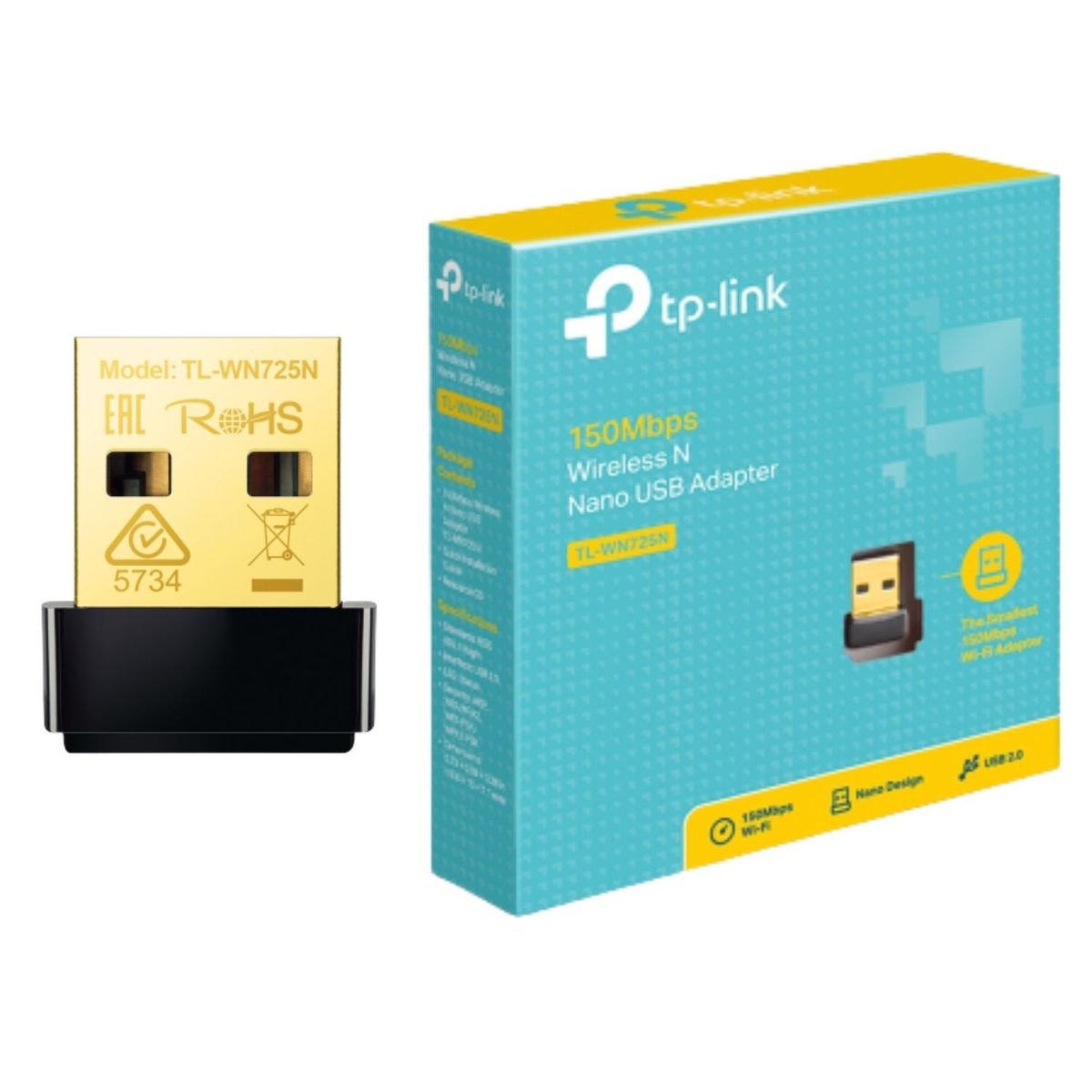 TP LINK - Adaptador Nano Usb Tp-Link Tl-Wn725n Inalambrico 150Mbps