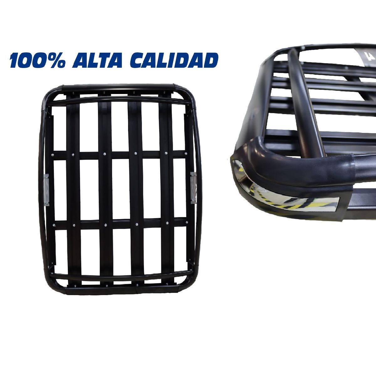 GENERICO - PARRILLA 4X4 140CM PLANA ALUMINIO NEGRO PORTAEQUIPAJE BARRA