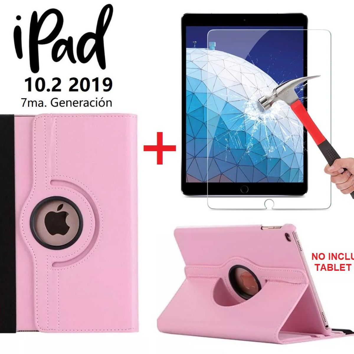 GENERICO - Funda Case + Protector de Pantalla para iPad 10.2 7ma A2197 A2200