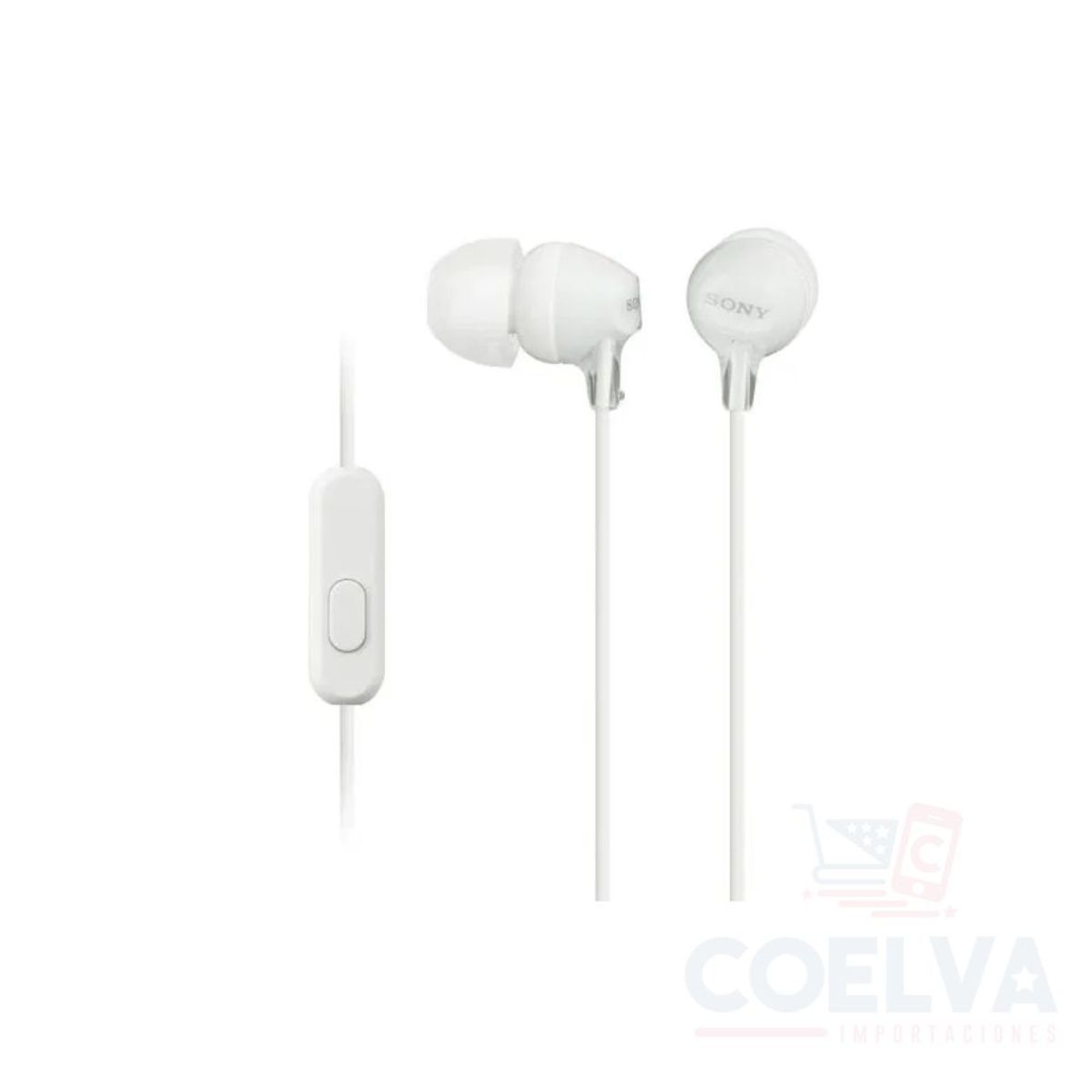 SONY - Sony MDR-EX15AP Headphone Stereo With Microphone - Blanco