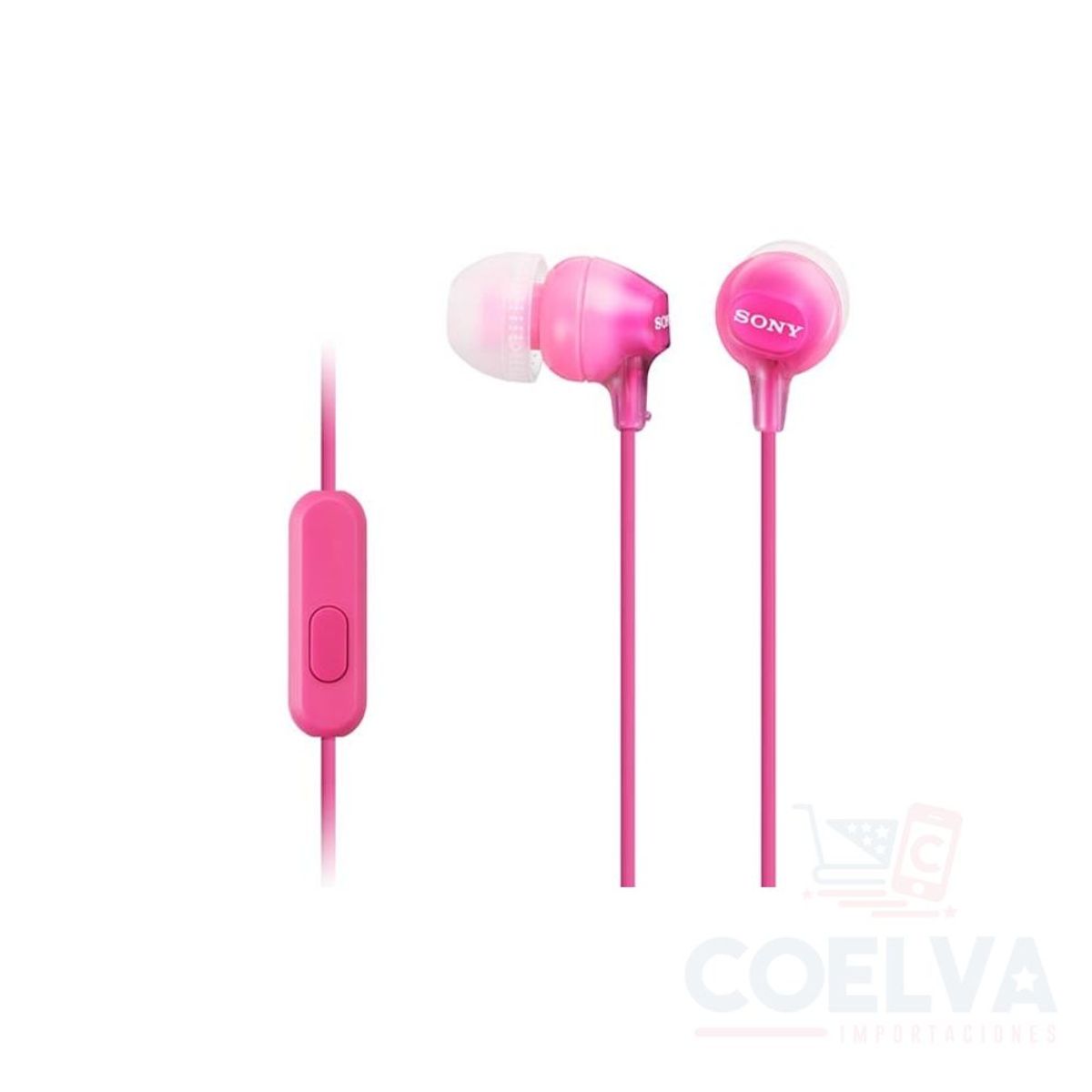 SONY - Sony MDR-EX15AP Headphone Stereo With Microphone - Rosado