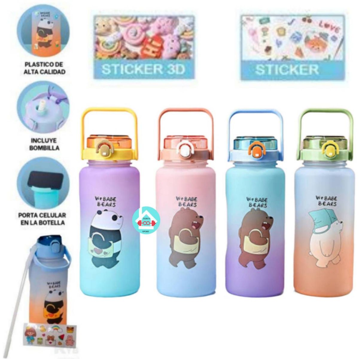 GENERICO - Tomatodo con asa de osos escandalosos 2 Litrsos