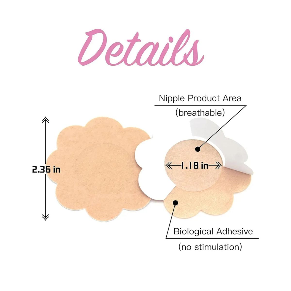 GENERICO - Cubre pezones adhesivos reutilizables 5 pares