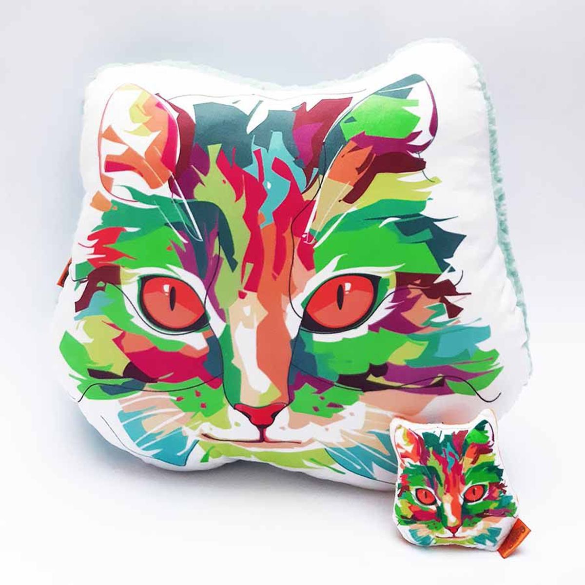 QALA DISEÑO - Pack Almohada y Llavero - Qala Diseño - Gato Arcoiris