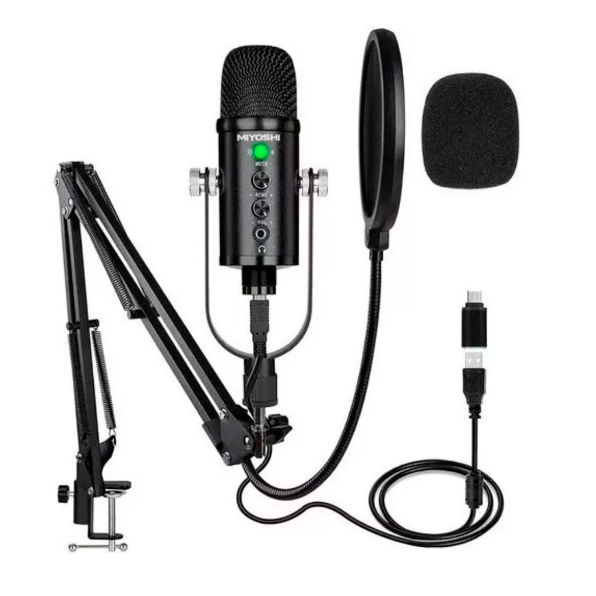 GENERICO - Micrófono Condensador Profesional Antipop Para Streaming Podcast