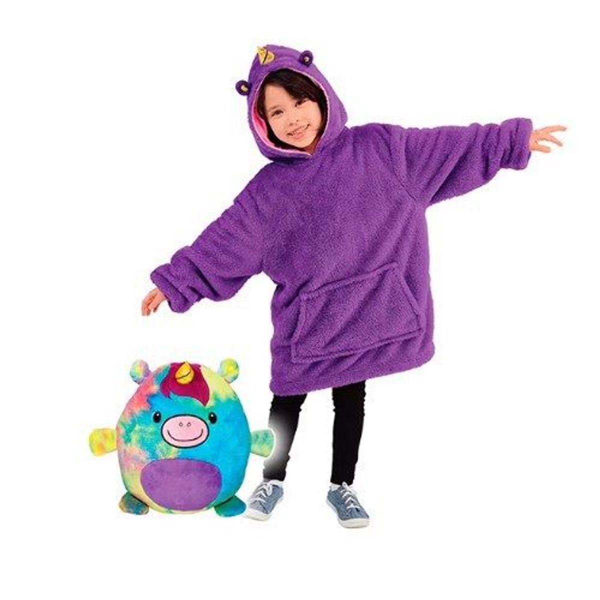 GENERICO - poleron peluche felpa con peluche niños