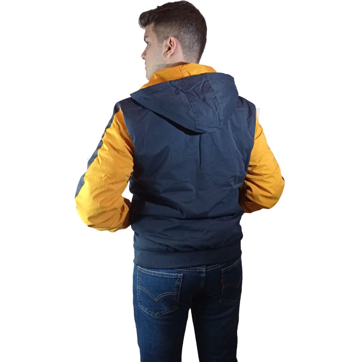 GENERICO - Casaca Hombre Majestic Xian Reversible - NegroAmarillo