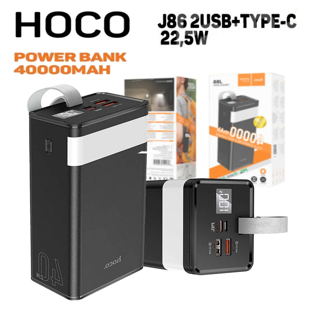 HOCO - Power Bank HOCO 40 000mAh Cargador Portatil Carga Rapia 22 5W HOCO J86
